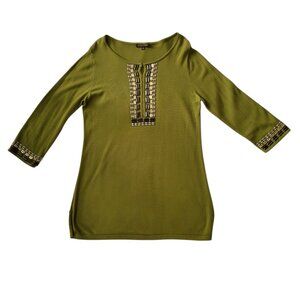 ADRIENNE VITTADINI LONG SLEEVE GREEN TOP XL